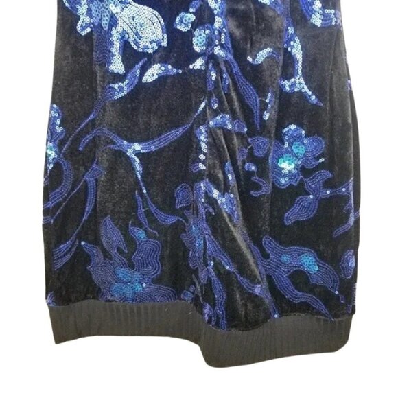 Cosmopolitan DDTP Madison Velvet Sequin Mini Dress 'Black/Cobalt Blue' Size S - Picture 13 of 13